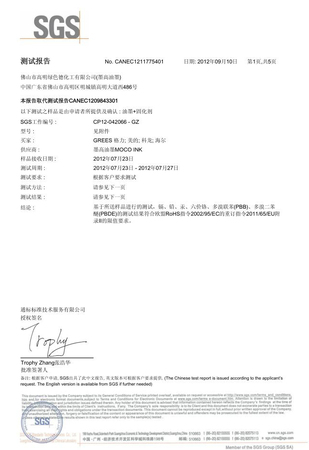Ornamental Printed ROHS Inspection Report