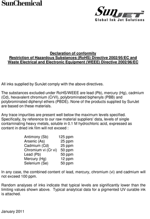 RoHS and WEEE declaration of Conformity