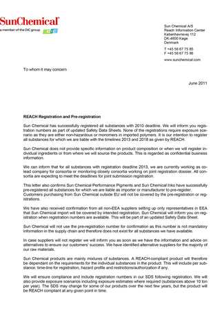 St55 0611 REACH Compliance Declaration
